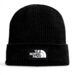 Bonnets The North Face Logo Box Beanie Gris Noir Unisexe