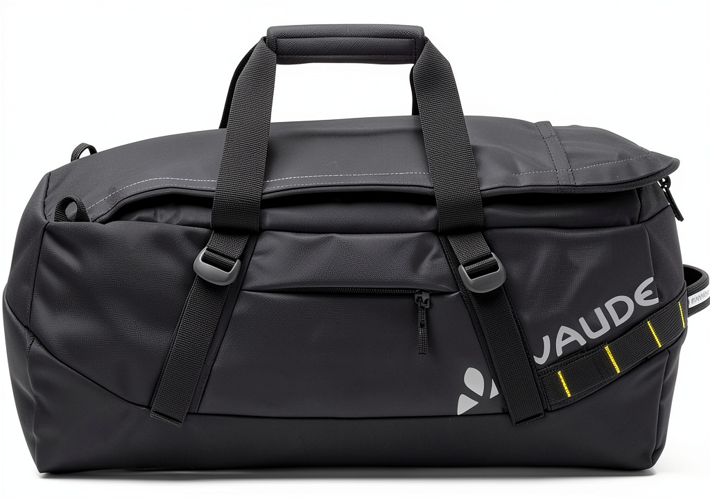 Sac à dos VAUDE noir avec ordinateur portable dans un cadre urbain