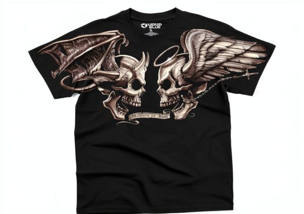T-shirt Liquid Blue Coton Homme Coupe Régulière Noir-1