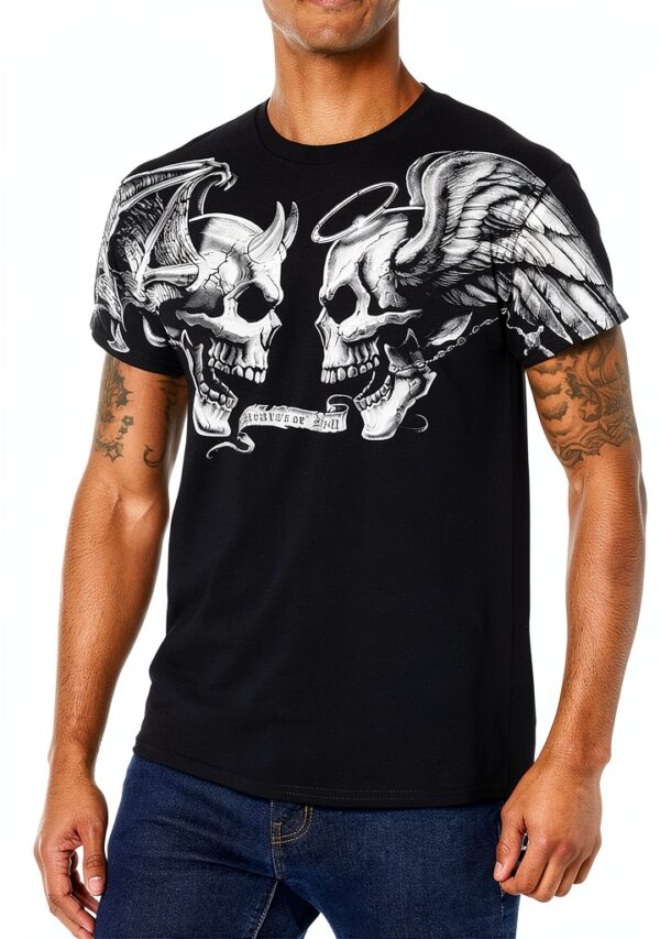 T-shirt Liquid Blue Coton Homme Coupe Régulière Noir-0