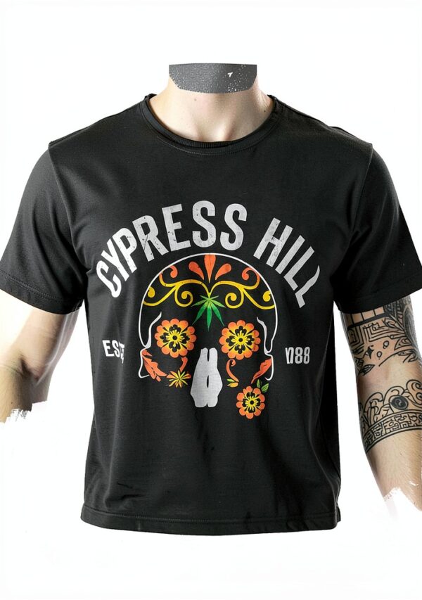 T-shirt Cypress Hill Homme Coton Manches Courtes Coupe-1
