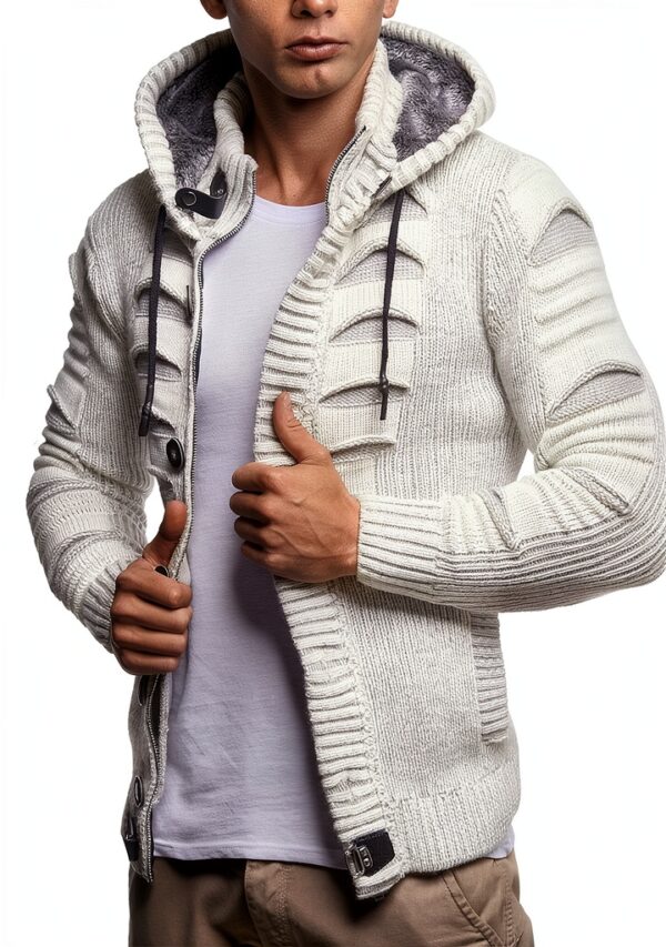 Sweat à capuche zippé Leif Nelson homme tricot léger-0