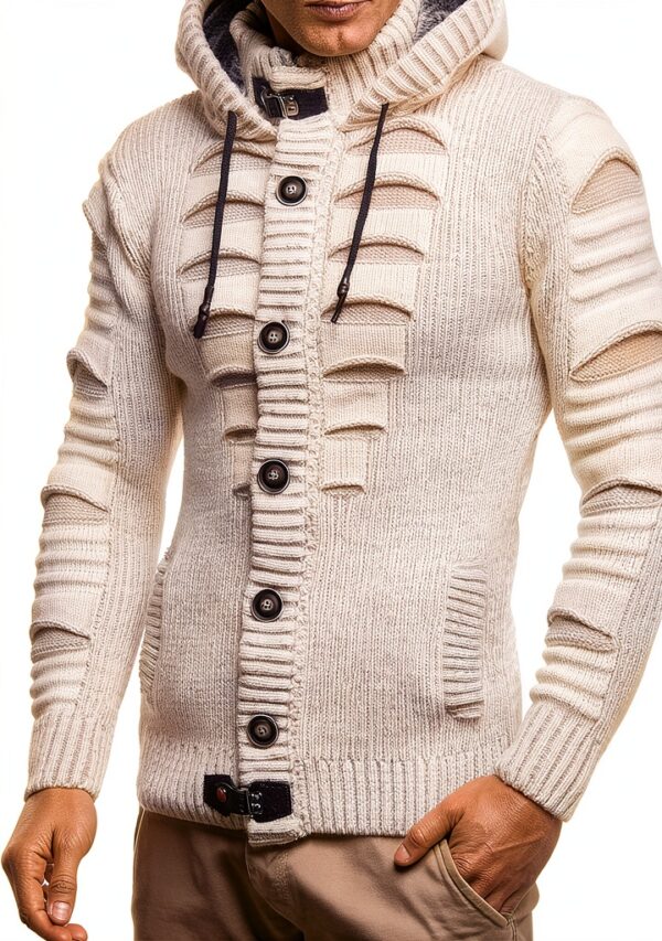 Sweat à capuche zippé Leif Nelson homme tricot léger-2