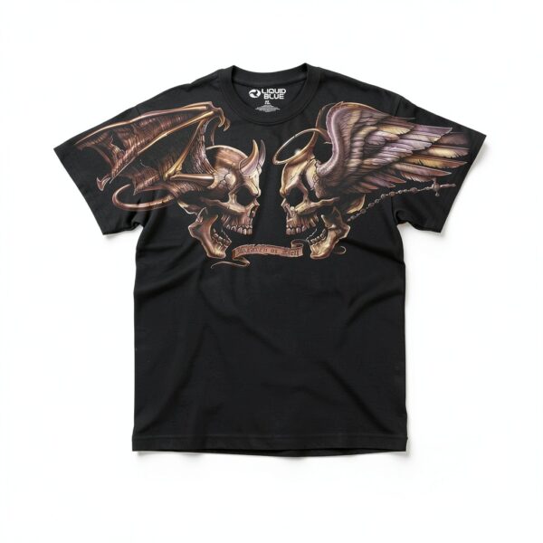 T-shirt Liquid Blue Coton Homme Coupe Régulière Noir-2