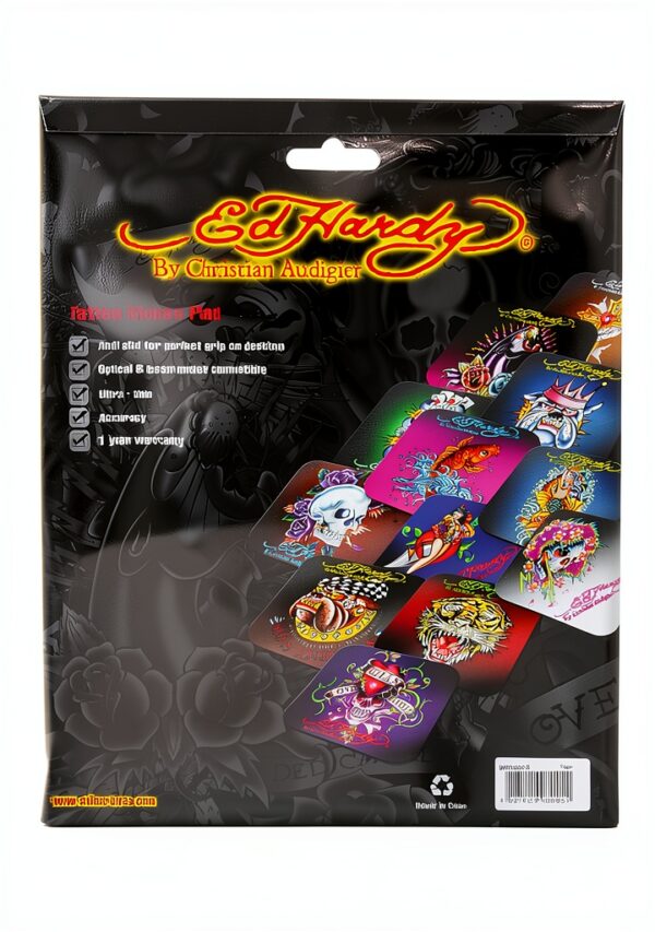 Tapie de souris Ed Hardy design tigre pour gaming et bureau-3