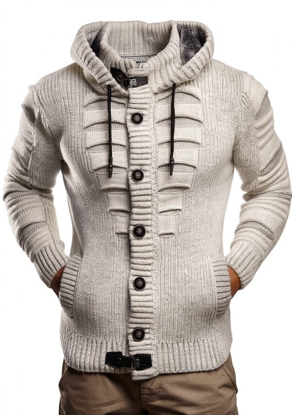 Sweat à capuche zippé Leif Nelson homme tricot léger-1