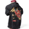 Sweat à capuche homme fantôme design noir violet streetwear-1