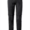 Pantalon Vaude femme randonnée convertible élastique noir-1