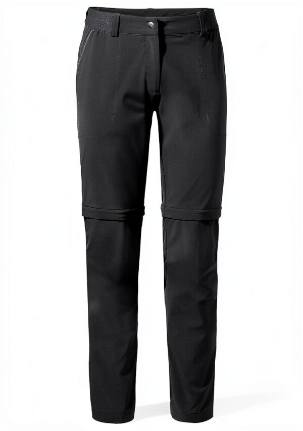 Pantalon Vaude femme randonnée convertible élastique noir-1