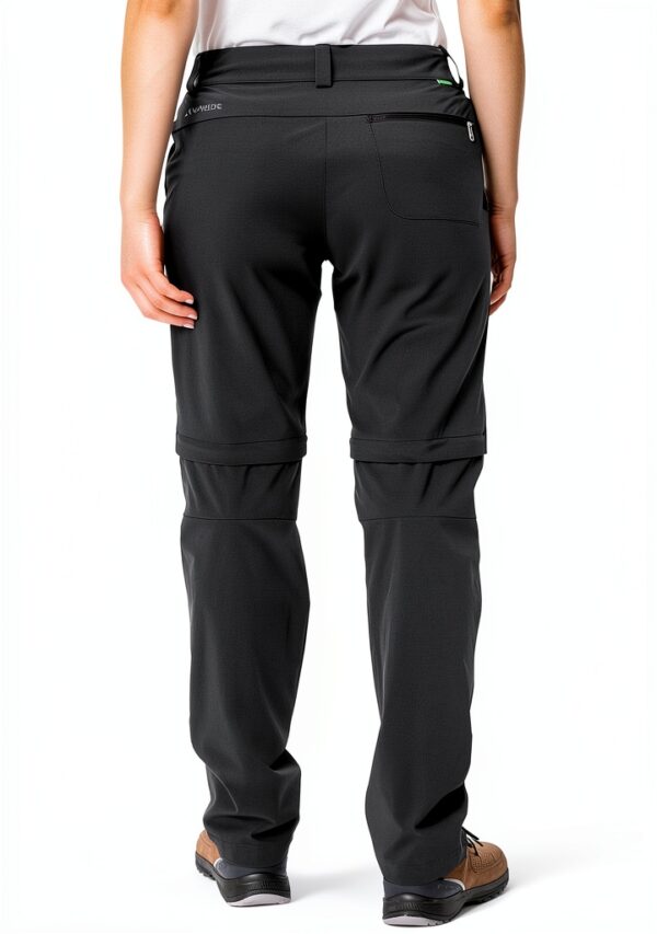 Pantalon Vaude femme randonnée convertible élastique noir-3