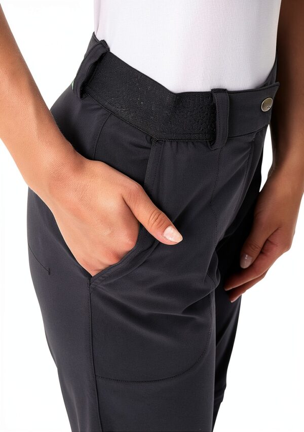 Pantalon Vaude femme randonnée convertible élastique noir-5