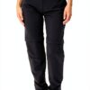 Pantalon Vaude femme randonnée convertible élastique noir-0