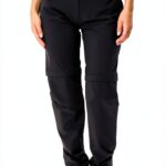 Pantalon Vaude femme randonnée convertible élastique noir-0