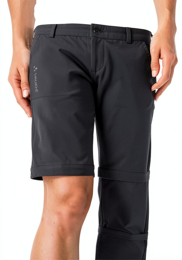 Pantalon Vaude femme randonnée convertible élastique noir-4