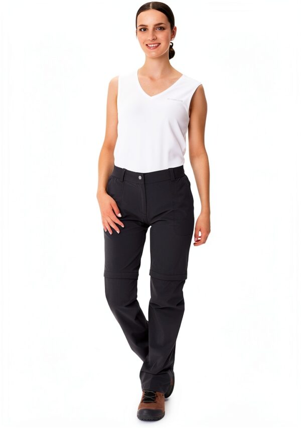 Pantalon Vaude femme randonnée convertible élastique noir-6