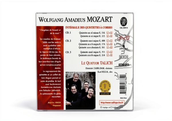 Mozart Intégrale 6 quintettes à cordes – Calliope CD 3 disques-1